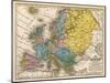 Map of Europe, c.1839-Samuel Augustus Mitchell-Mounted Art Print