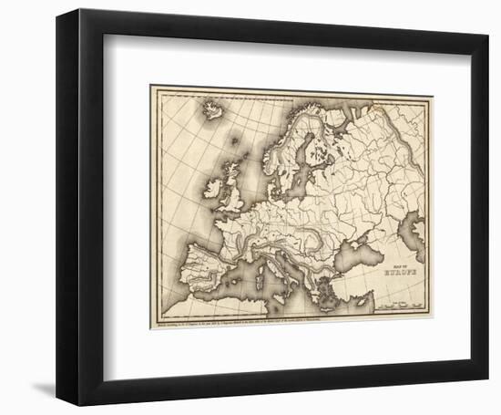 Map of Europe, c.1839-Samuel Augustus Mitchell-Framed Art Print