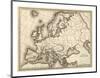 Map of Europe, c.1839-Samuel Augustus Mitchell-Mounted Art Print