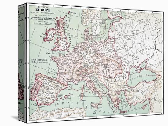 Map Of Europe, C1812-null-Stretched Canvas