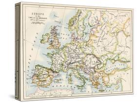 Map of Europe During the Crusades, 1000 to 1200 Ad-null-Stretched Canvas