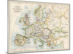 Map of Europe During the Crusades, 1000 to 1200 Ad-null-Mounted Giclee Print