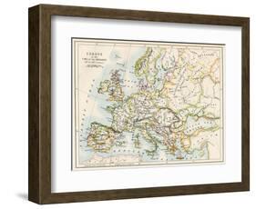 Map of Europe During the Crusades, 1000 to 1200 Ad-null-Framed Giclee Print