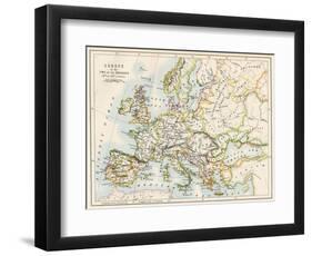 Map of Europe During the Crusades, 1000 to 1200 Ad-null-Framed Giclee Print