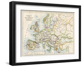 Map of Europe During the Crusades, 1000 to 1200 Ad-null-Framed Giclee Print