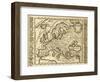 Map Of Europe Framed By National Crests. May Be Dated To The Beginning Of Xviii Sec-marzolino-Framed Art Print