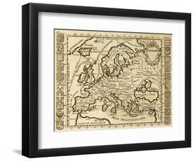 Map Of Europe Framed By National Crests. May Be Dated To The Beginning Of Xviii Sec-marzolino-Framed Art Print