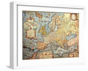 Map of Europe, from 1686 Copy of Atlas by Joan Blaeu-null-Framed Giclee Print