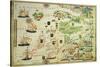 Map of Europe, from a Facsimile of the 'Miller Atlas' by Pedro and Jorge Reinel, and Lopo Homem,…-null-Stretched Canvas