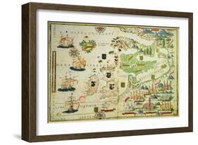 Map of Europe, from a Facsimile of the 'Miller Atlas' by Pedro and Jorge Reinel, and Lopo Homem,…-null-Framed Giclee Print