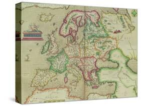 Map of Europe, from "Theatrum Orbis Terrarum"-Abraham Ortel Ortelius-Stretched Canvas