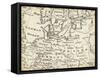 Map of Europe Grid V-T. Jeffreys-Framed Stretched Canvas