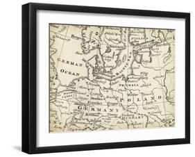 Map of Europe Grid V-T. Jeffreys-Framed Art Print