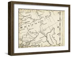 Map of Europe Grid VI-T. Jeffreys-Framed Art Print