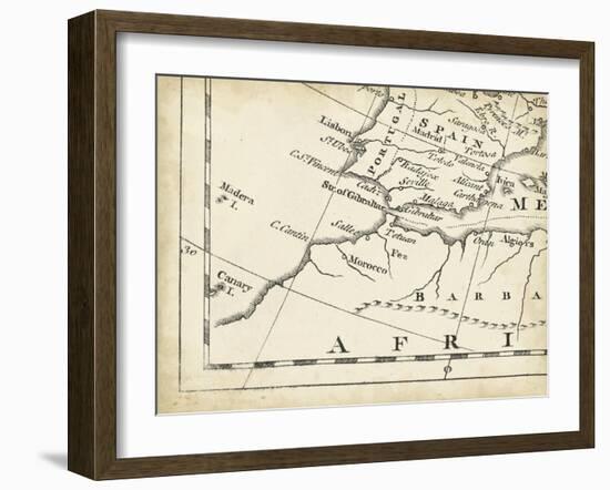 Map of Europe Grid VII-T. Jeffreys-Framed Art Print