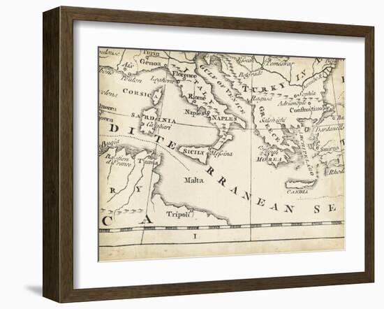 Map of Europe Grid VIII-T. Jeffreys-Framed Art Print