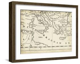 Map of Europe Grid VIII-T. Jeffreys-Framed Art Print