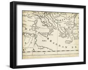 Map of Europe Grid VIII-T. Jeffreys-Framed Art Print