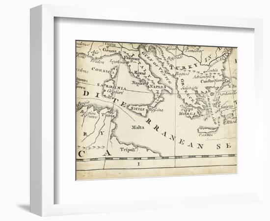 Map of Europe Grid VIII-T. Jeffreys-Framed Art Print