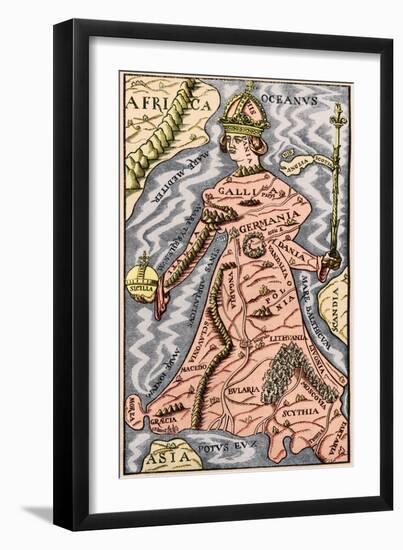 Map of Europe, Illustration from 'Le Magasin Pittoresque', 1849-null-Framed Giclee Print