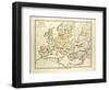 Map of Europe in 1150-null-Framed Giclee Print