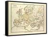 Map of Europe in 1150-null-Framed Stretched Canvas