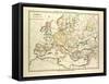 Map of Europe in 1150-null-Framed Stretched Canvas