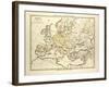 Map of Europe in 1150-null-Framed Giclee Print