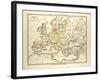 Map of Europe in 1150-null-Framed Giclee Print