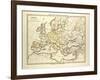 Map of Europe in 1150-null-Framed Giclee Print