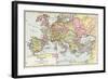 Map of Europe in 1360, from 'Historical Atlas'-null-Framed Giclee Print