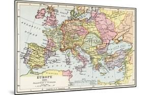 Map of Europe in 1360, from 'Historical Atlas'-null-Mounted Giclee Print