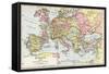 Map of Europe in 1360, from 'Historical Atlas'-null-Framed Stretched Canvas