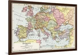 Map of Europe in 1360, from 'Historical Atlas'-null-Framed Giclee Print