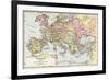 Map of Europe in 1360, from 'Historical Atlas'-null-Framed Giclee Print