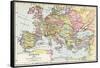 Map of Europe in 1360, from 'Historical Atlas'-null-Framed Stretched Canvas