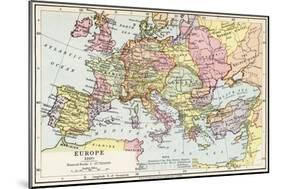 Map of Europe in 1360, from 'Historical Atlas'-null-Mounted Giclee Print