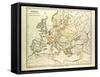 Map of Europe in 1400-null-Framed Stretched Canvas