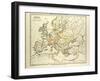 Map of Europe in 1400-null-Framed Giclee Print