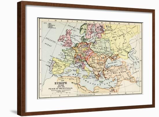 Map of Europe in 1648 after the Peace of Westphalia-null-Framed Giclee Print