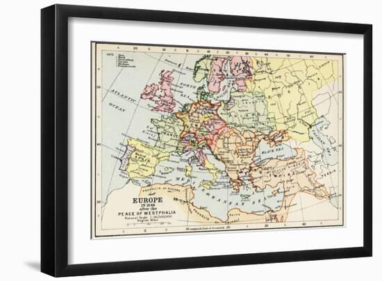 Map of Europe in 1648 after the Peace of Westphalia-null-Framed Giclee Print