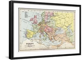 Map of Europe in 1740, from 'Historical Atlas'-null-Framed Giclee Print