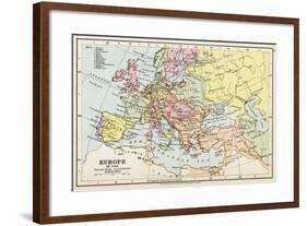 Map of Europe in 1740, from 'Historical Atlas'-null-Framed Giclee Print