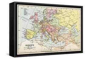 Map of Europe in 1740, from 'Historical Atlas'-null-Framed Stretched Canvas