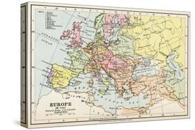 Map of Europe in 1740, from 'Historical Atlas'-null-Stretched Canvas