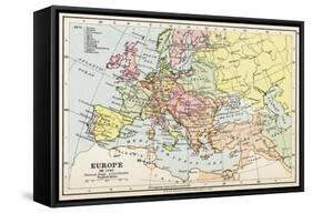 Map of Europe in 1740, from 'Historical Atlas'-null-Framed Stretched Canvas