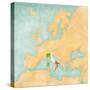Map of Europe - Italy (Vintage Series)-Tindo-Stretched Canvas