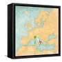 Map of Europe - Italy (Vintage Series)-Tindo-Framed Stretched Canvas