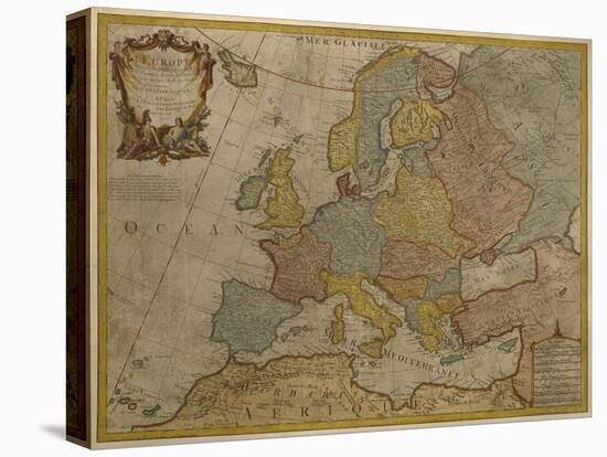 Map of Europe, Published in 1700, Paris-Guillaume Delisle-Stretched Canvas