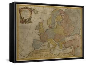 Map of Europe, Published in 1700, Paris-Guillaume Delisle-Framed Stretched Canvas